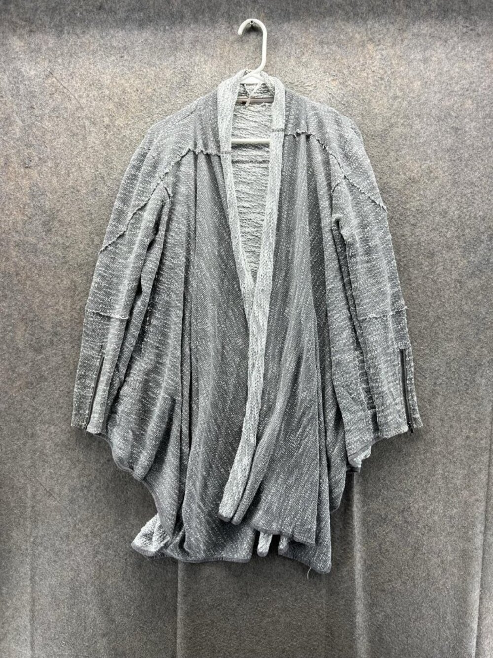 Cardigan Sweater Womens XS Gray V Neck Open Front Dolman Sleeve Relaxed Knit